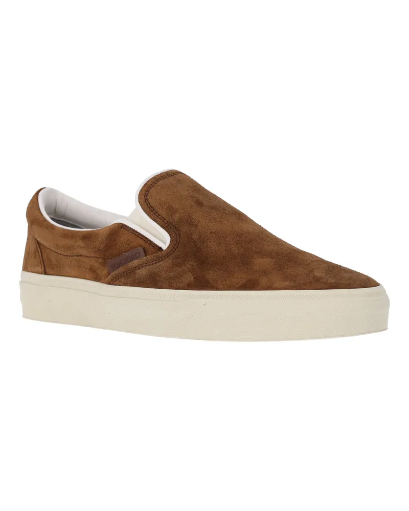 Tom Ford Men's Sneakers Brown Upper: Calf Leather Brown
