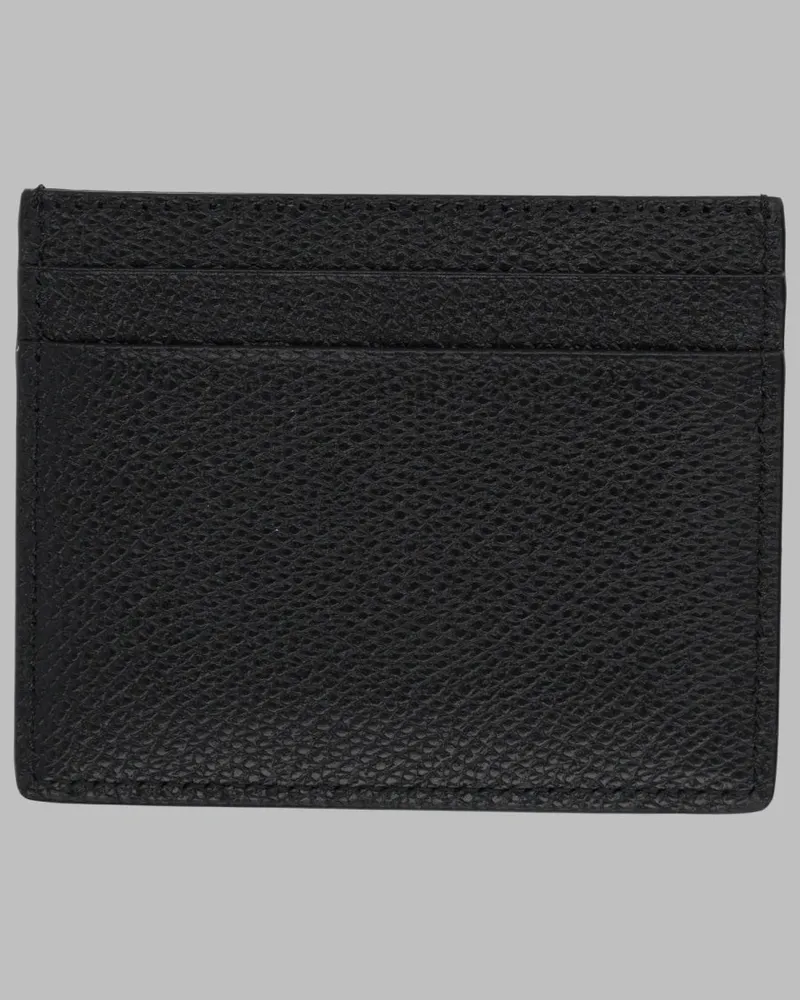 Valentino Garavani VLogo Signature Calf Leather Card Case — Black Black