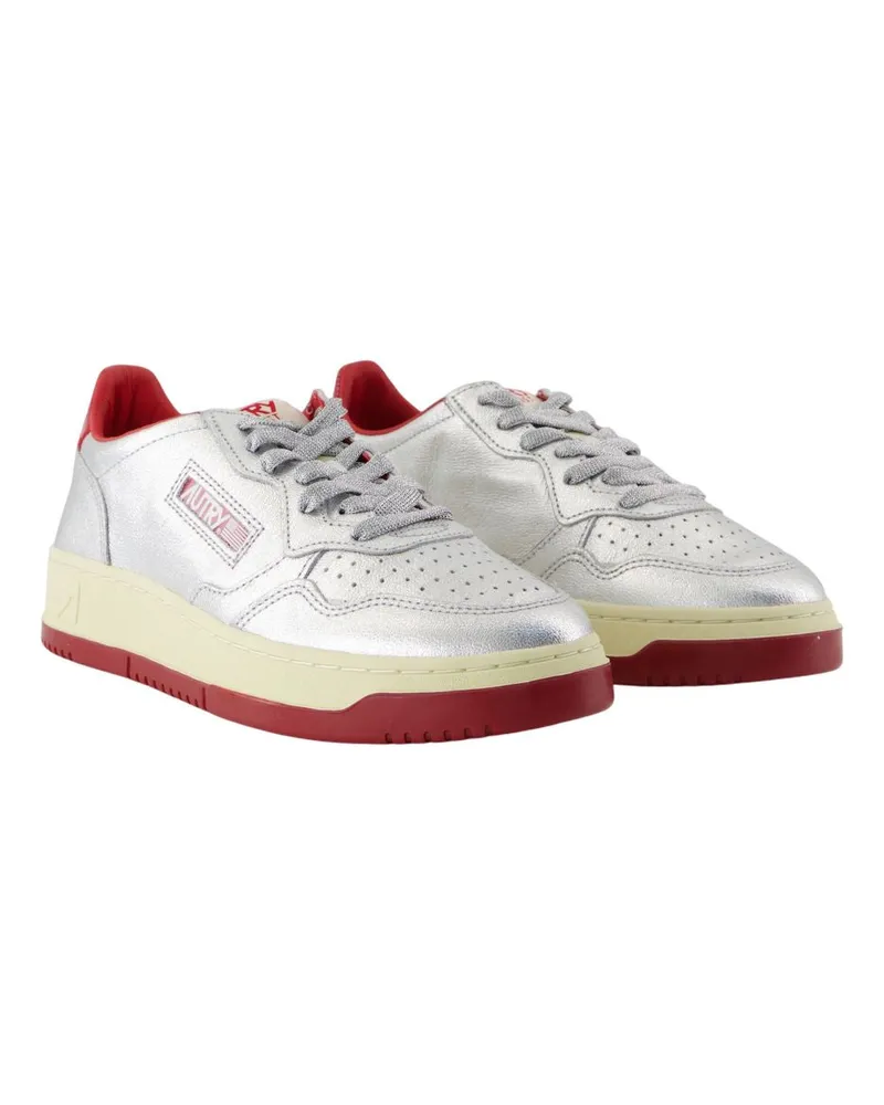 AUTRY Women's Medalist Sneakers -  Leather Silver Shoes Silver