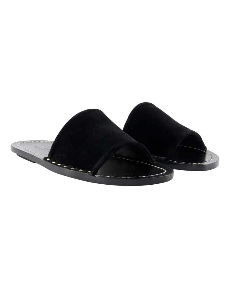Totême Women's Studded Sandals -  Leather Black Calfskin Shoes Flat-Shoes Black