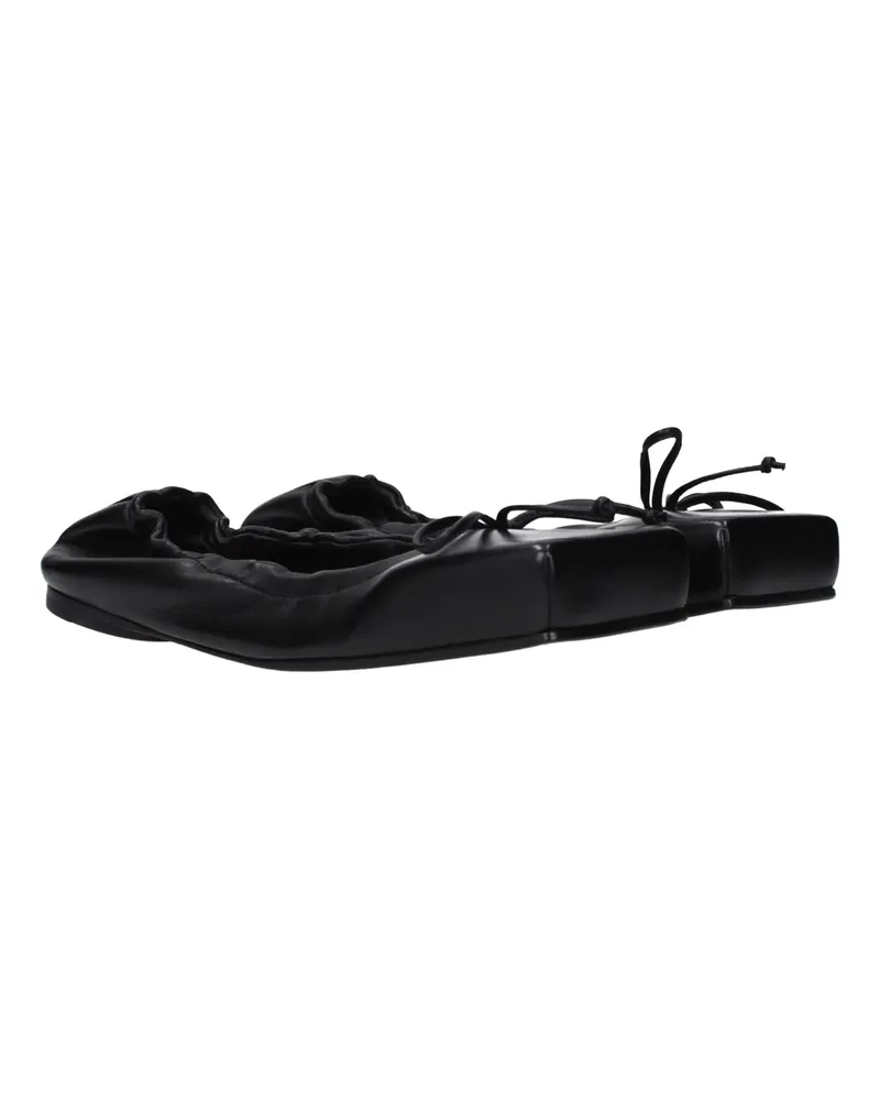 Jacquemus Women's Black Leather Ballet Flats Black