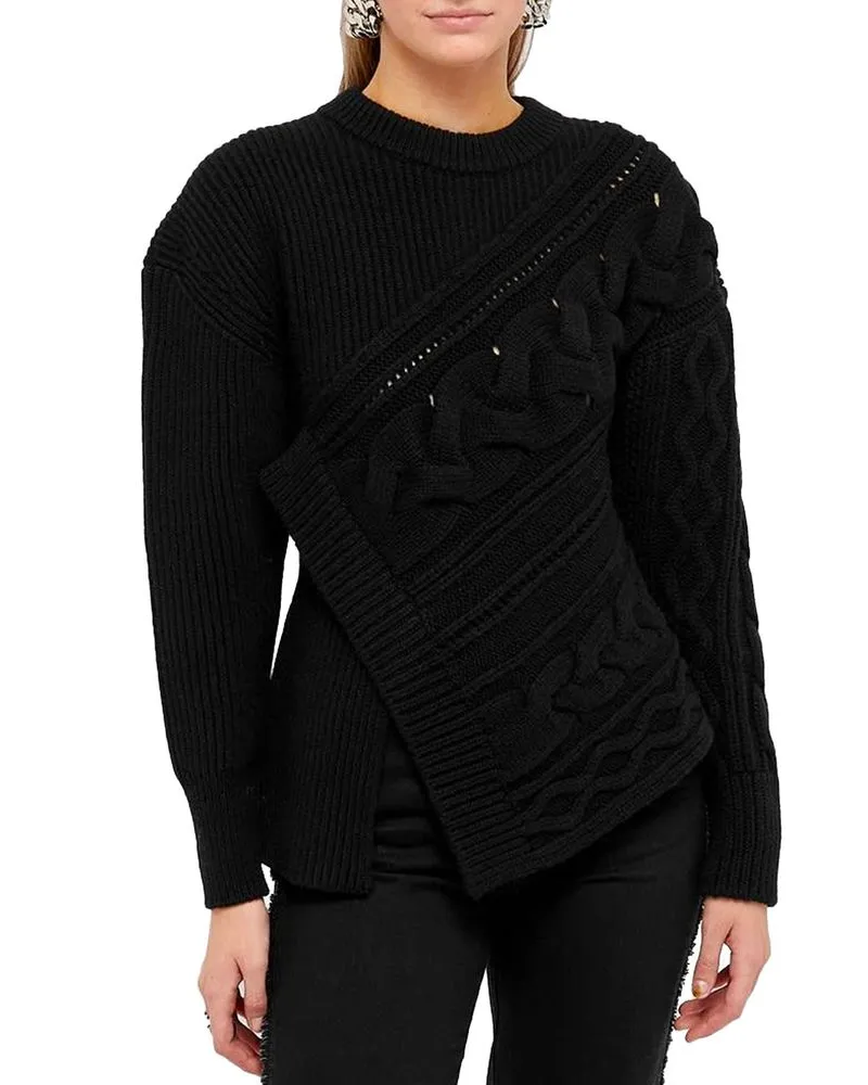 Alexander McQueen Women's Black Wool Sweatshirt Clothing Black