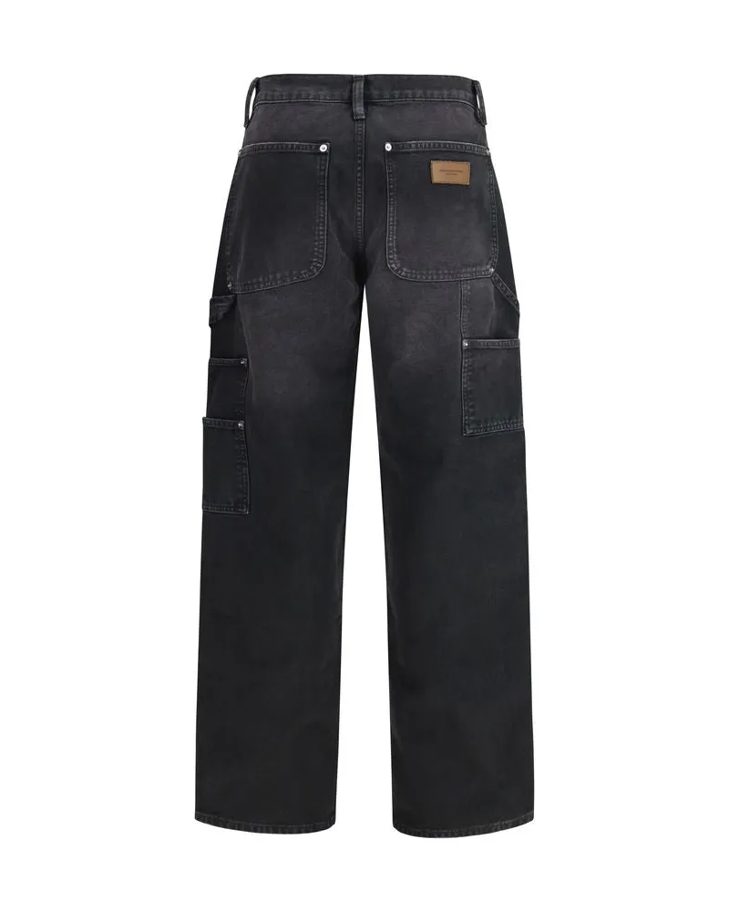 Alexander Wang Women's Black Cotton Cargo Pants Black