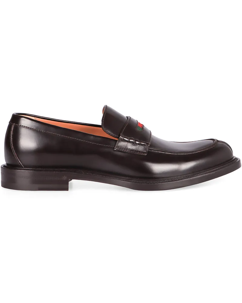 Gucci Men's Calfskin Loafers Ebony Calf Black