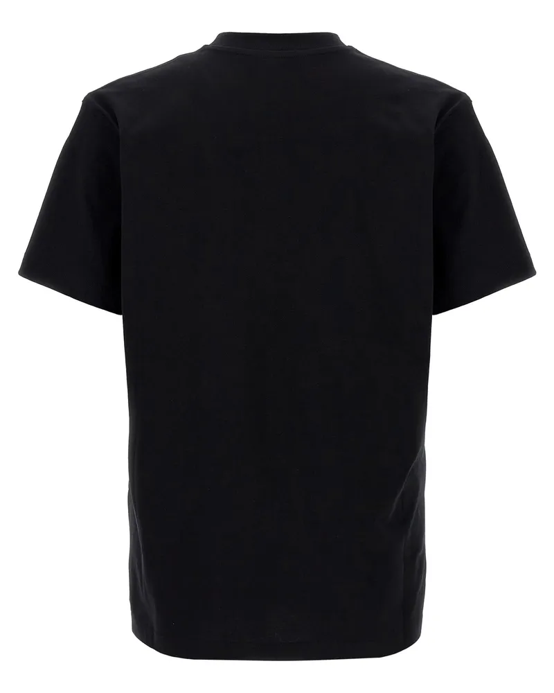 Moschino Men Bicolor Cotton T-Shirt Black