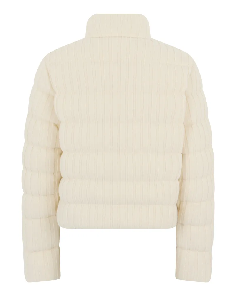 Moncler Women's Down Jacket Wool And Cashmere Ecru Virgin Puffer Beige
