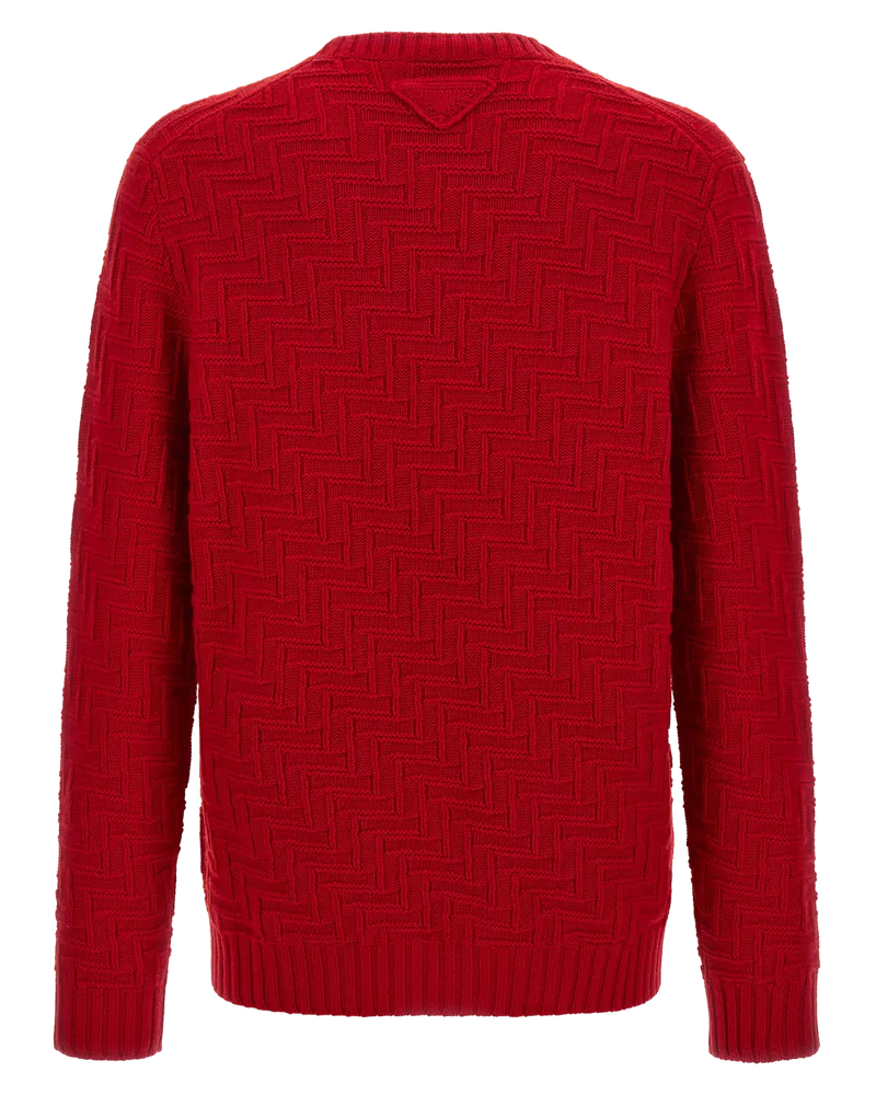 Prada Men's Multicolor Virgin Wool Cardigan Clothing Red