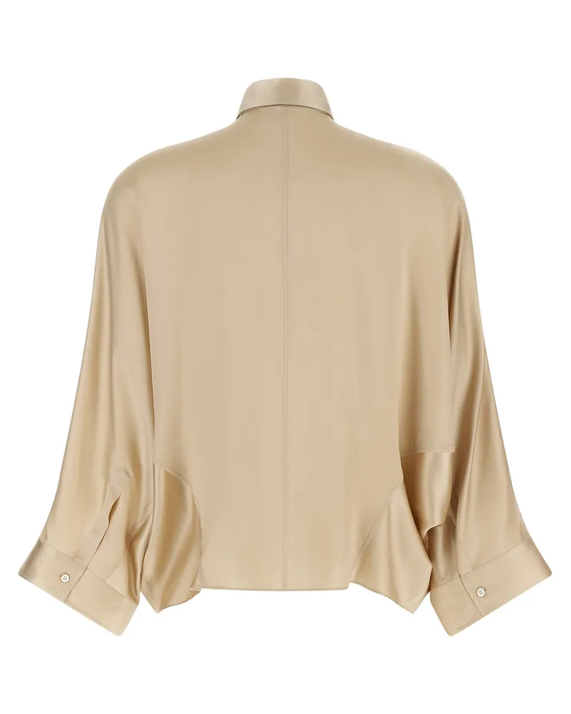 Brunello Cucinelli Women's Beige Silk Blouse Beige