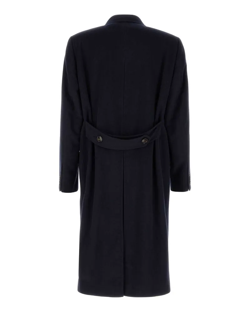 Umit Benan Men's Navy Blue Cashmere Coat Darknavy Cappotti Navy