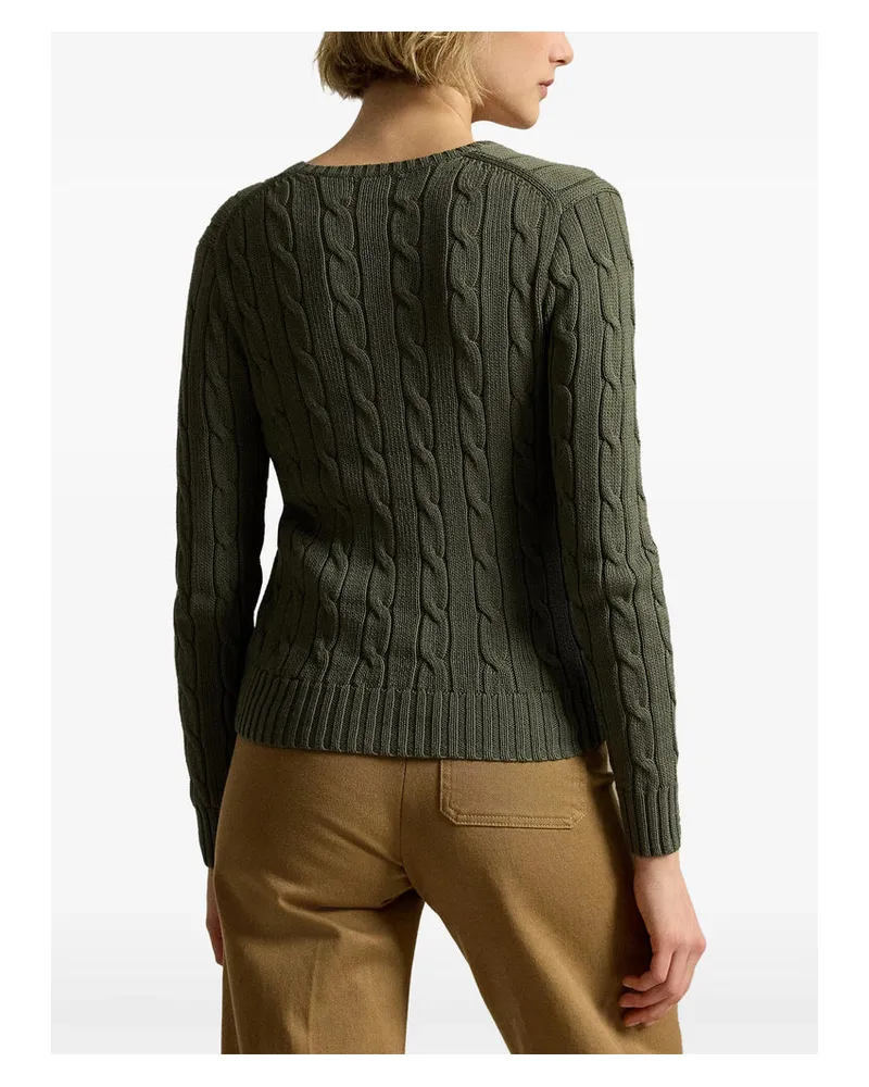 Ralph Lauren Cable-Knit Cotton Sweater — Green Green