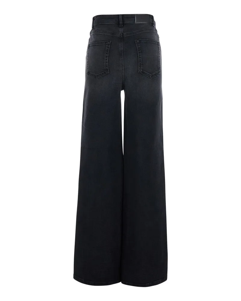 Twin-Set Women's High-Waisted Jeans Black Cotton Black