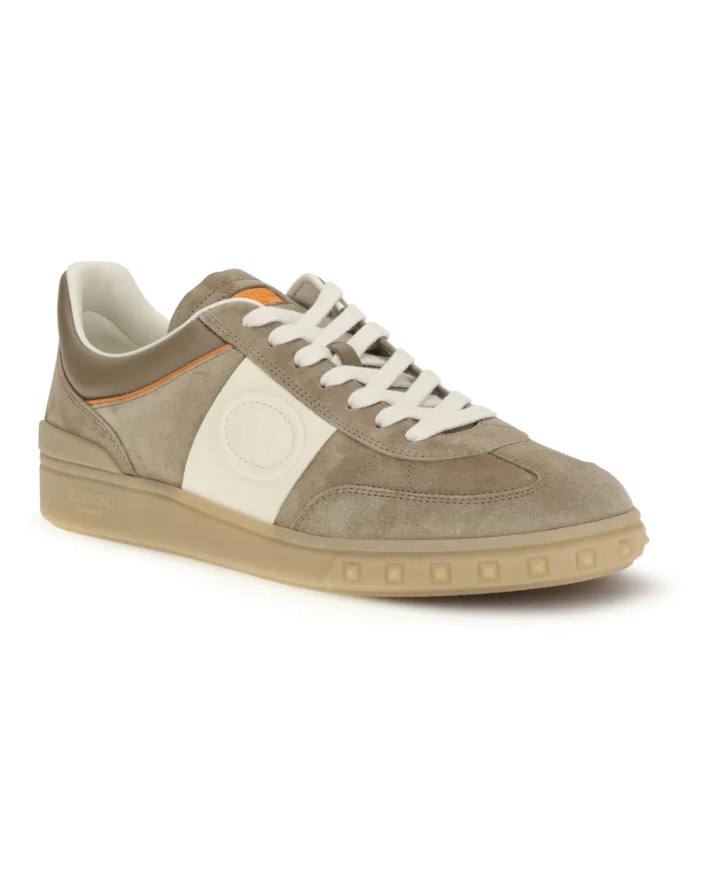 Valentino Garavani Men's Upvillage Sneakers Dark Khaki-Ivory-Pumpkin-Dk Khaki-Iv-Am Khaki/ivory-pumpkin-dk Khaki/iv/am Beige