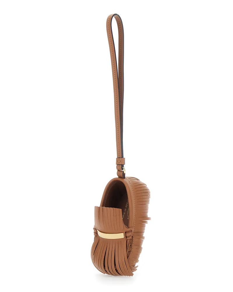 TOD'S Fringe Mini Bag — Brown Brown