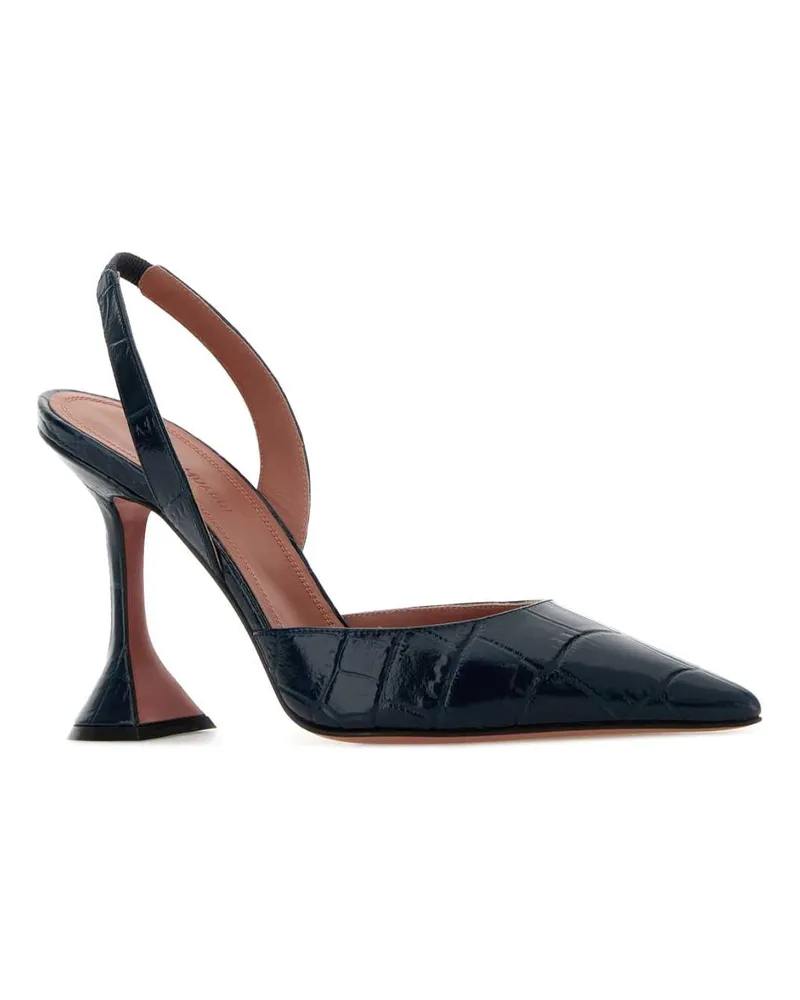 Amina Muaddi Hollisling95 Navy Scarpe Con Tacco High Heel Shoes Navy