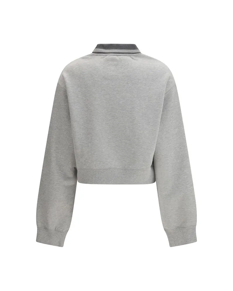 Miu Miu Women Gray Cotton Sweatshirt Clothing Gray