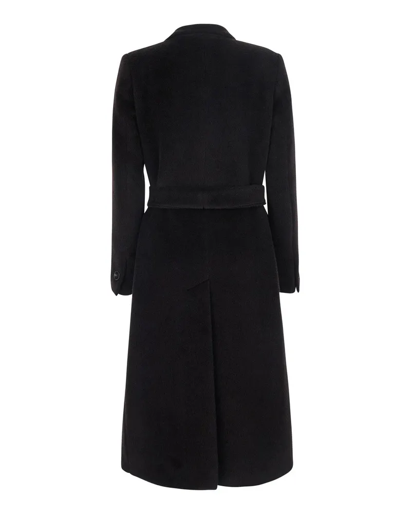 Tagliatore Women's Jacket Jole Brown Alpaca Wool And Coat Black