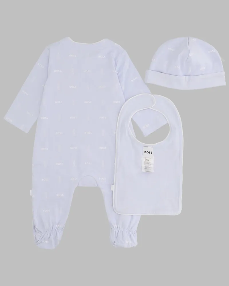HUGO BOSS Logo-Print Cotton Pajama Onesie Set — White White