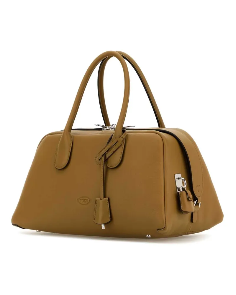 TOD'S Women's Khaki Leather Medium Darsena Handbag S417 Borse A Mano Beige