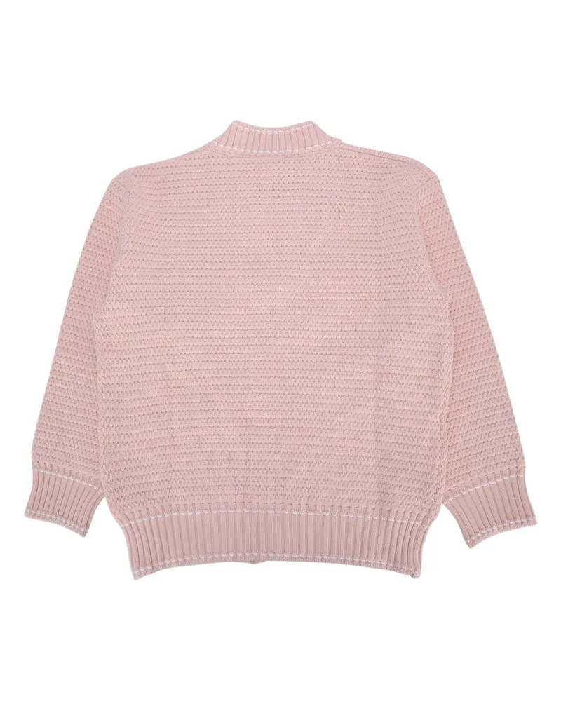 Fendi Boys' Cardigan Selleria Knit Babypink Maglieria Sweater Pink