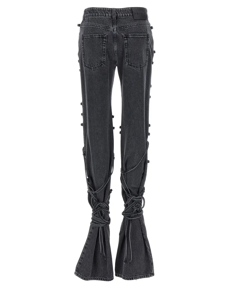 Alexander McQueen Asymmetric Closure Jeans — Black Black