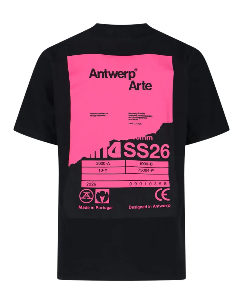 Arte Antwerp Men's T-Shirts And Polos Black Cotton Black