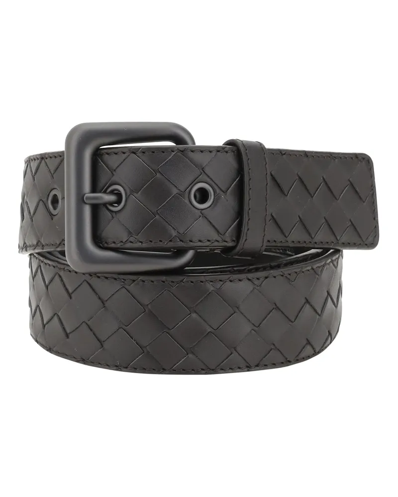 Bottega Veneta Men's Belt Intrecciato Leather Espresso Brown