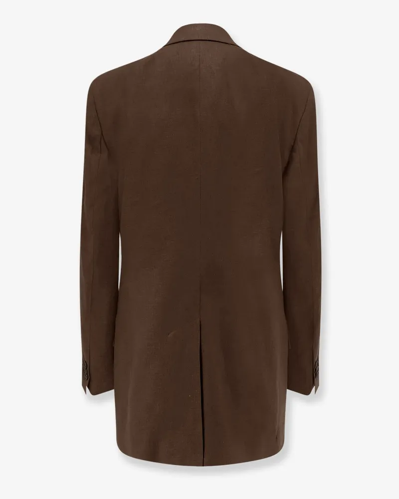 Hevò Women's Suit Rocchetta Brown Linen-Blend Dress Brown