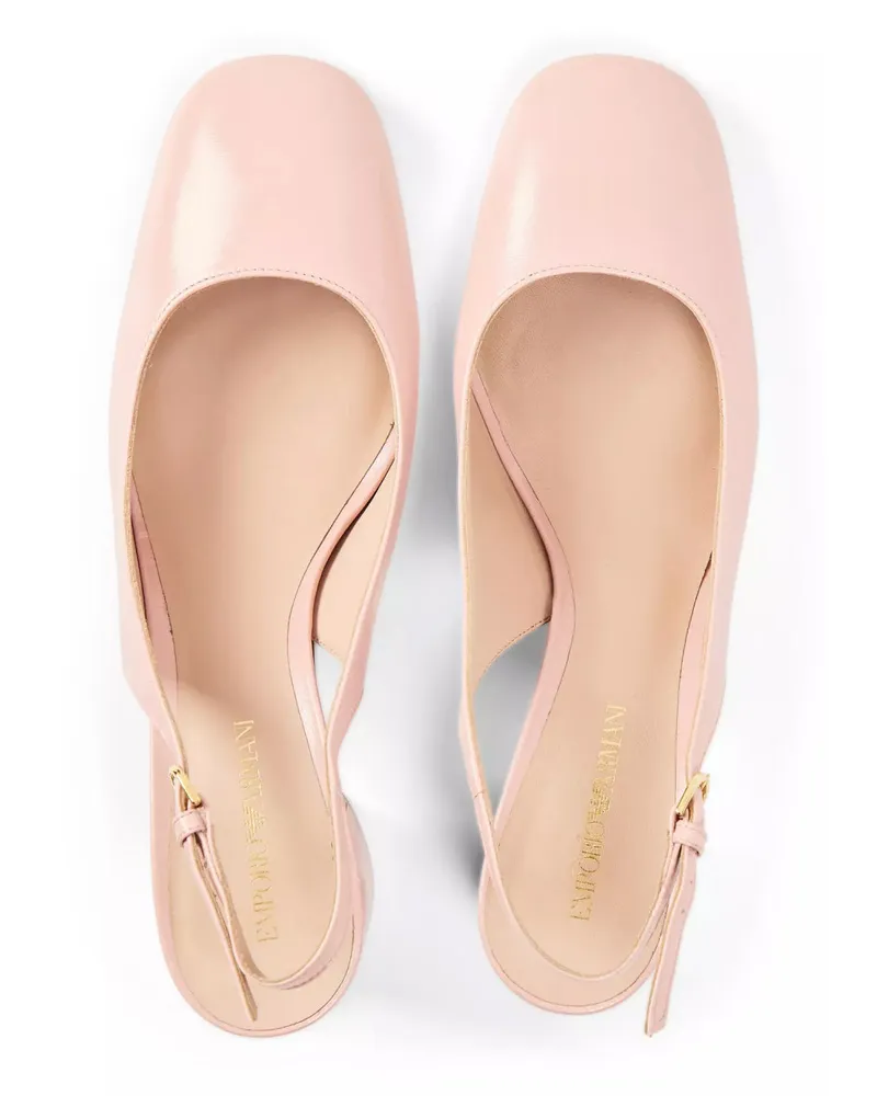 Emporio Armani Women's Patent Leather Slingback Pumps Pink Shoes Pink