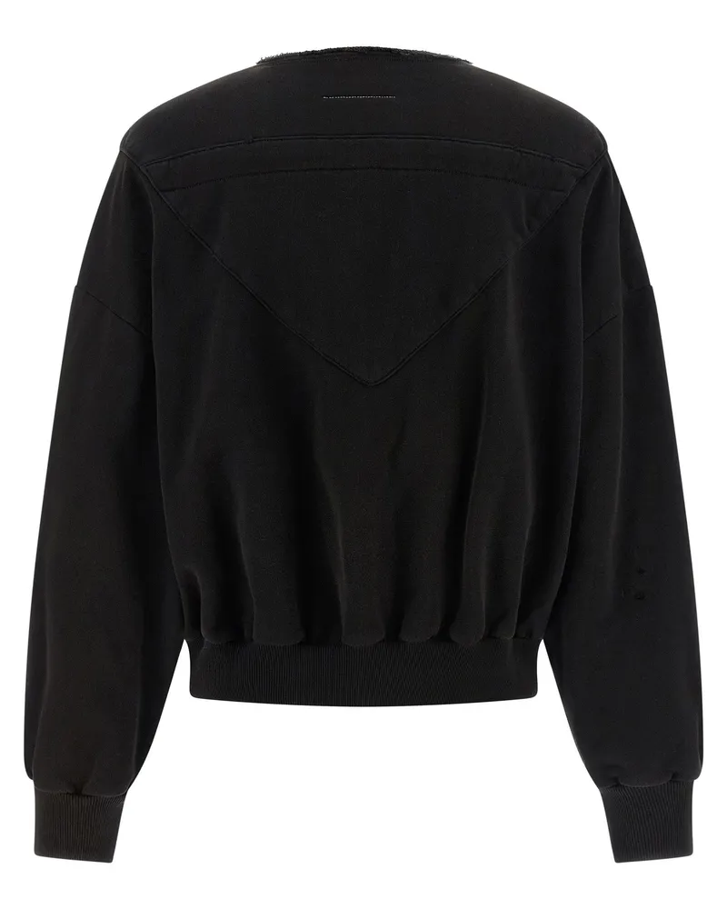 Maison Margiela Women Black Cotton Sweatshirt Clothing Black
