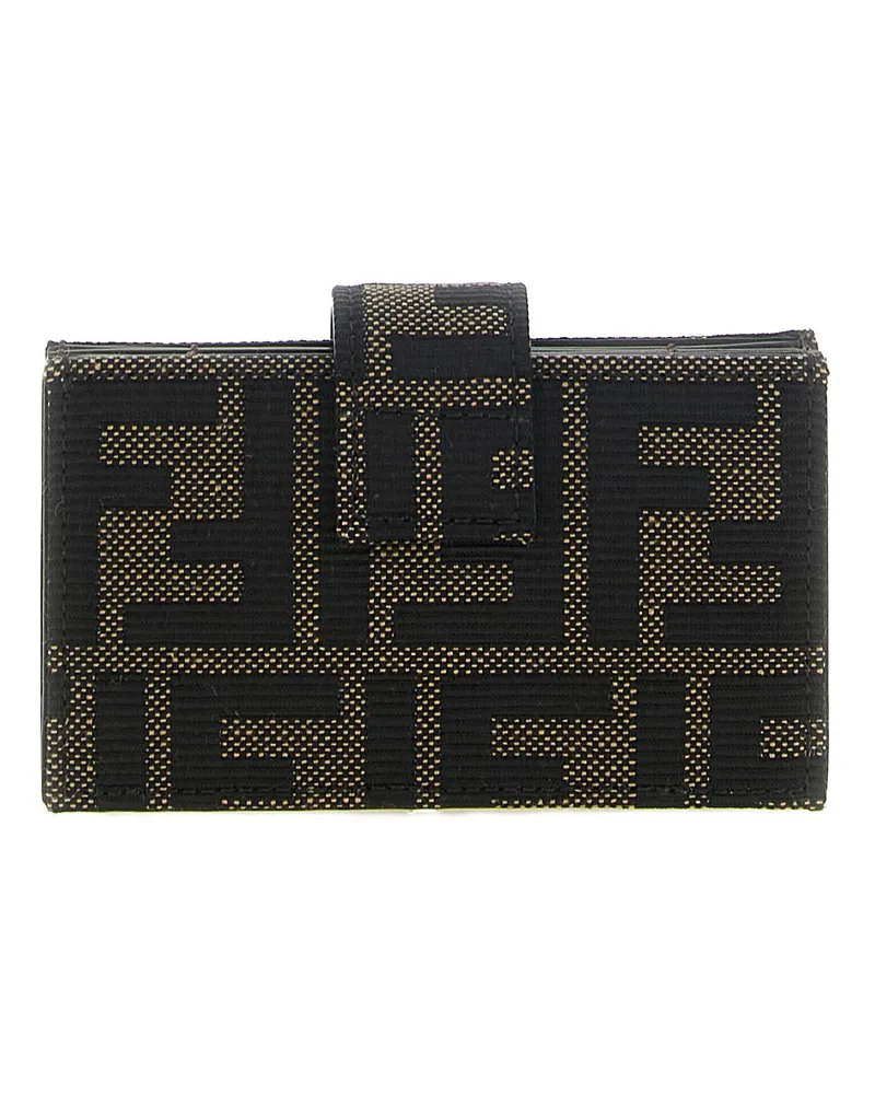Fendi FF Zucca Jacquard Card Case — Black Black