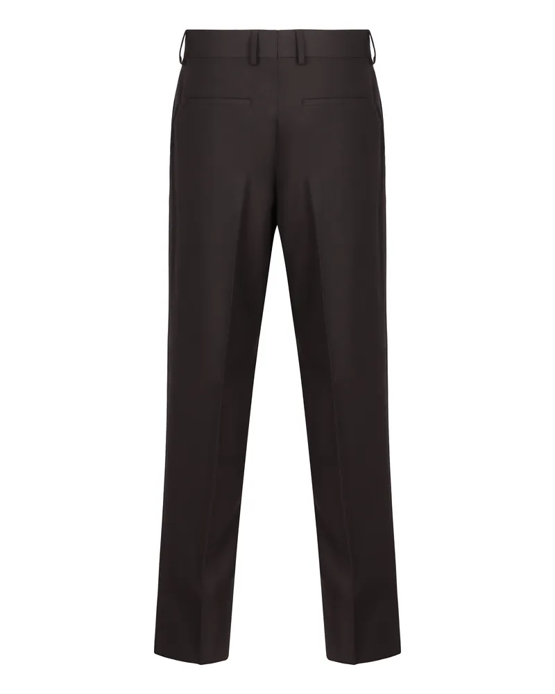 Fendi Virgin Wool Blend Chinos — Coffee Coffee