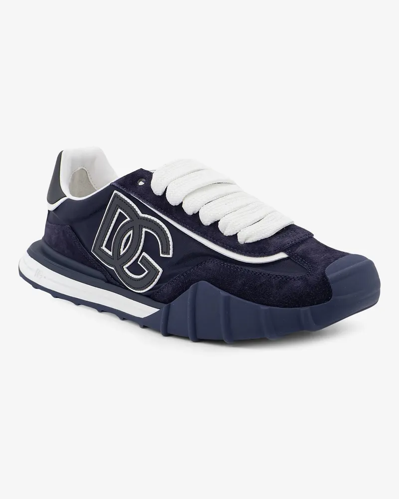 Dolce & Gabbana Men's Sneakers Ny Nylon-Suede Blue Trainers Nylon/suede Navy