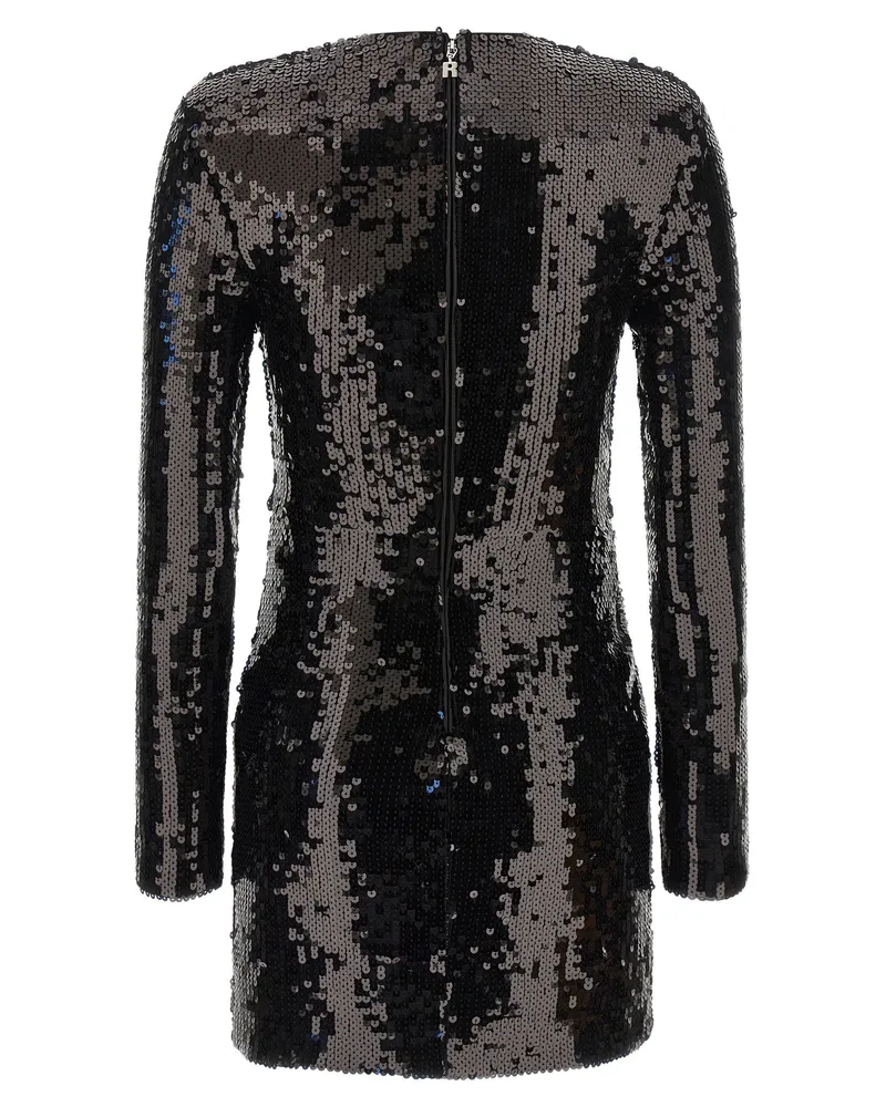 ROTATE Birger Christensen Sequin Appliqué Mini Dress — Black Black