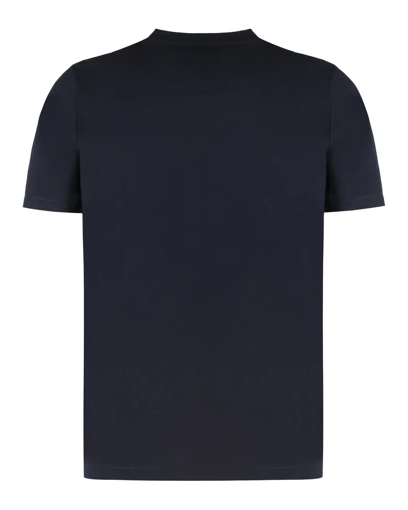 Paul & Shark Men's Navy Blue Cotton Crew-Neck T-Shirt T-Shirts And Polos Navy