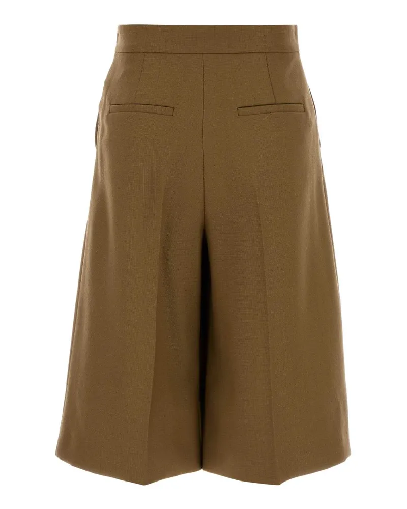 Max Mara Women's Biscuit Wool Superbo Bermuda Shorts Cammello Exterior: Virgin Beige