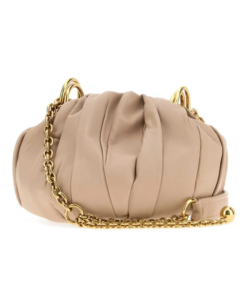 Chloé Plissé Lambskin Leather Bucket Bag — Beige Beige