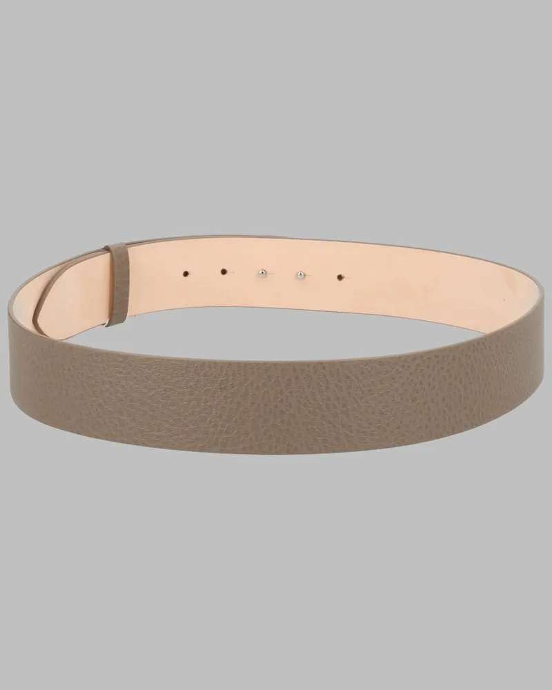 Maison Margiela Unisex Leather Belt Beige Beige