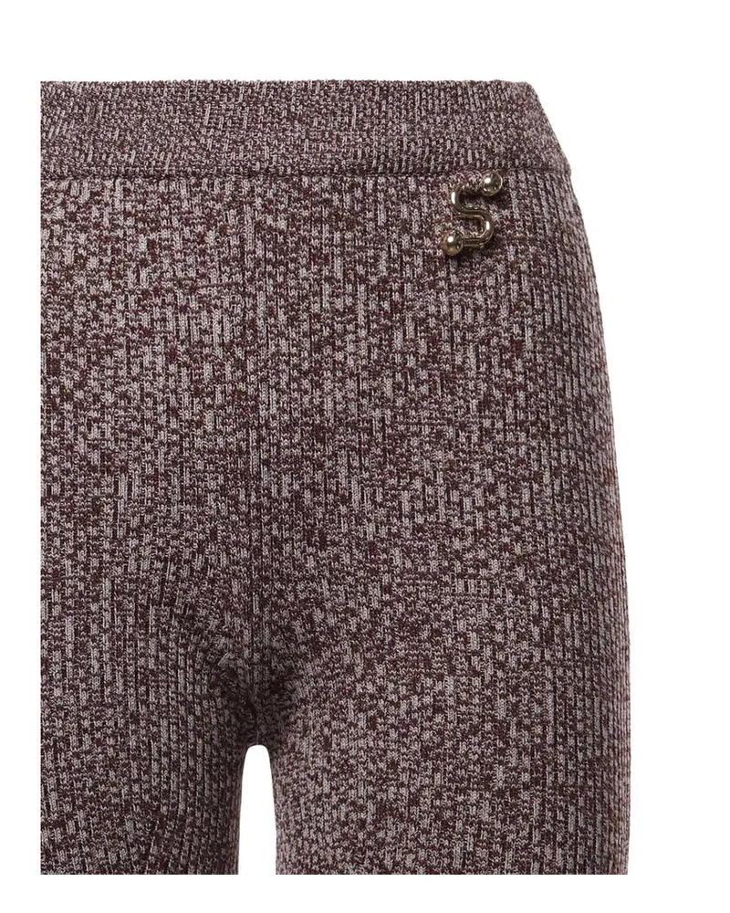SPORTMAX Virgin Wool Flared Trousers — Brown Brown