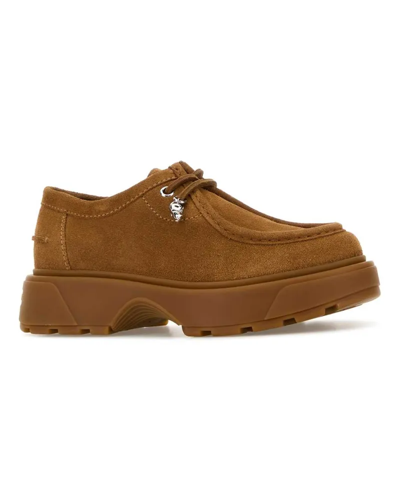 Alexander McQueen Men's Camel Suede Lace-Up Shoes Tan Sneaker Camel