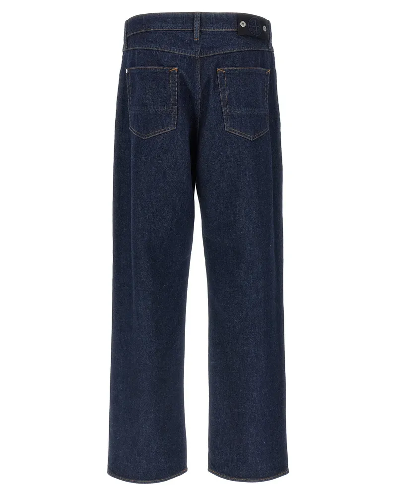 Stone Island Men's Blue Cotton Relaxed Fit Jeans Clothing Blue
