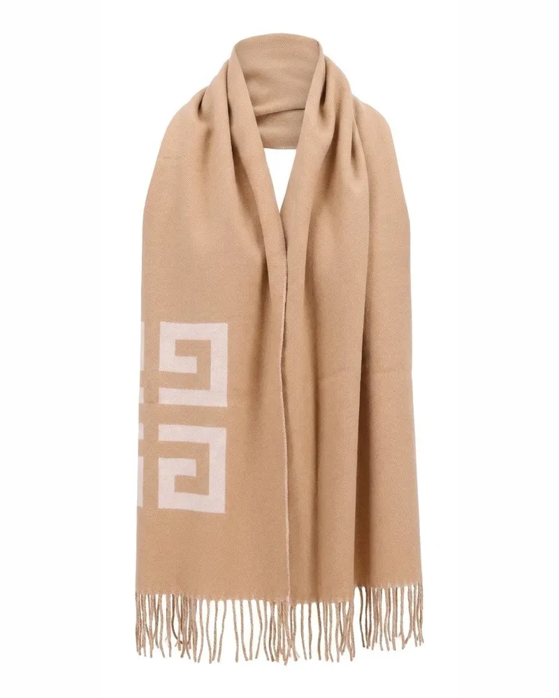 Givenchy Men's Bicolor Virgin Wool Scarf Beige