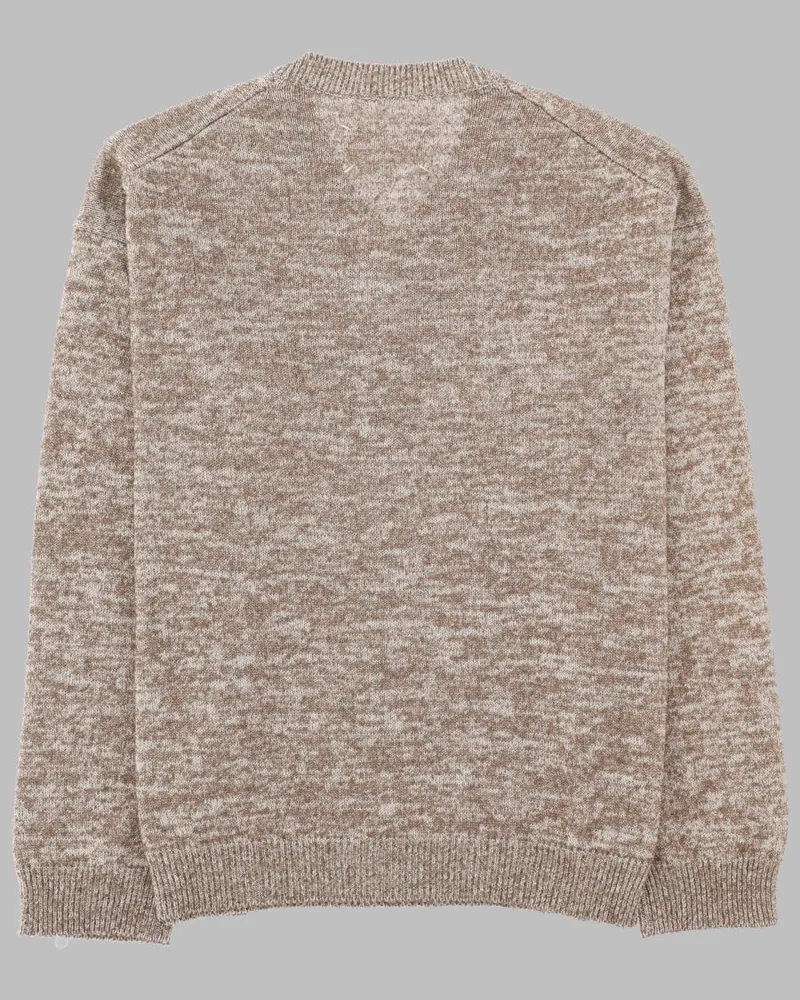 Maison Margiela Cotton-Wool Blend V-Neck Sweater — Beige Beige