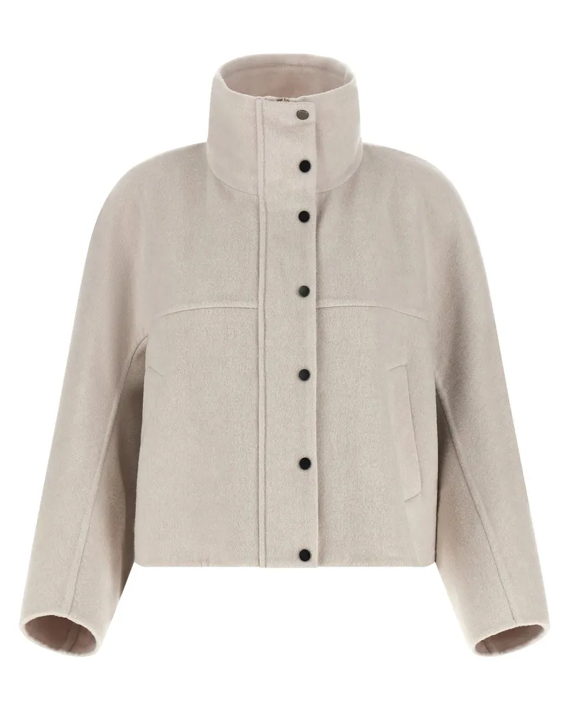 Brunello Cucinelli Virgin Wool and Cashmere Blend Coat — Beige Beige