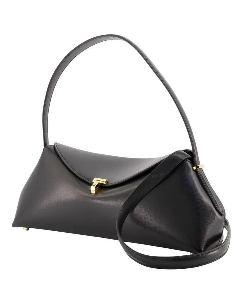 Totême Women's T-Lock Shoulder Bag -  Leather Black Calfskin Shoulder-Hobo-Bags Black