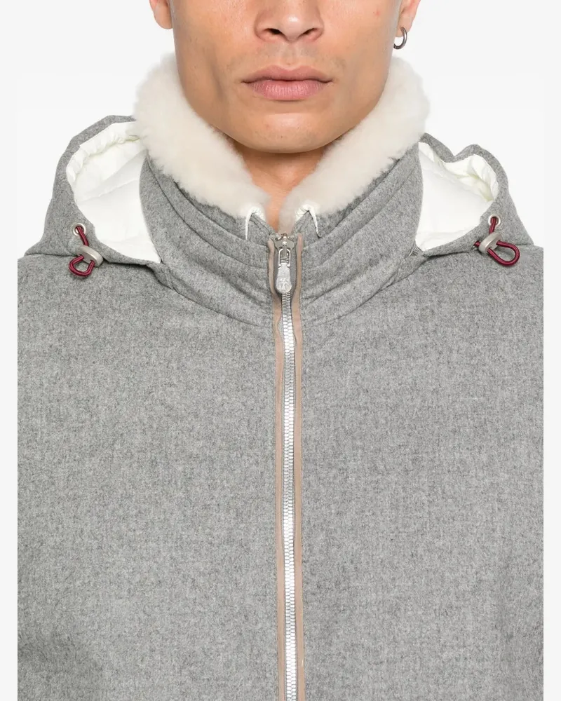 Brunello Cucinelli Women's Zip Hooded Jacket Aw25 Grey