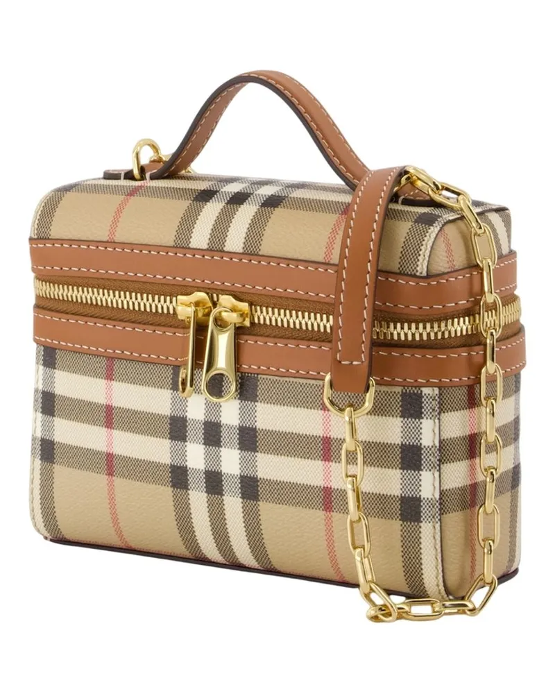 Burberry Women's Ls Mini Vanity Crossbody -  Synthetic Beige Bags Crossbodies Beige