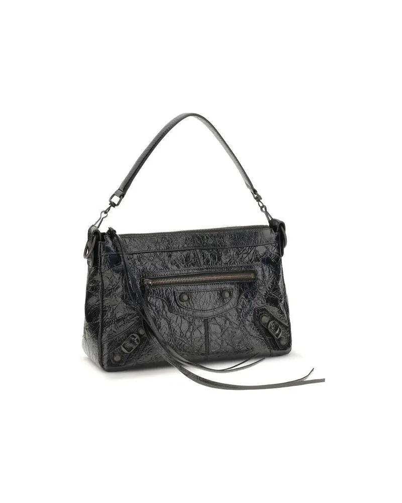 Balenciaga Men's Black Lamb Ovis Aries Shoulder Bag Black