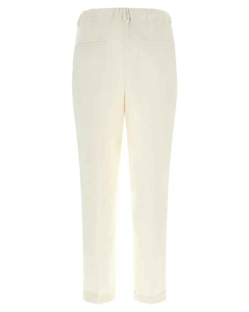 Kiton Corduroy Tapered Trousers — White White