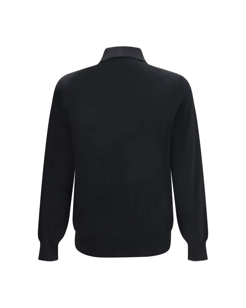 Brunello Cucinelli Men's Black Cotton Polo Shirt Black