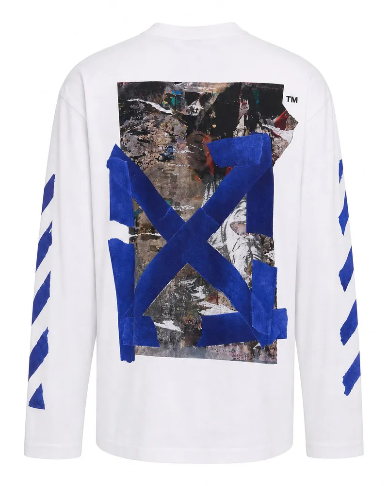 OFF-WHITE Graphic Printed Cotton Long-Sleeve T-Shirt — White White
